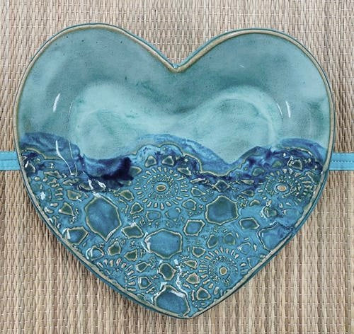 Heart Tray - Ocean Heirloom Lace