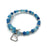 Gemstone Wrap Bracelet - Blue Banded Agate - Matte - Heart Charm
