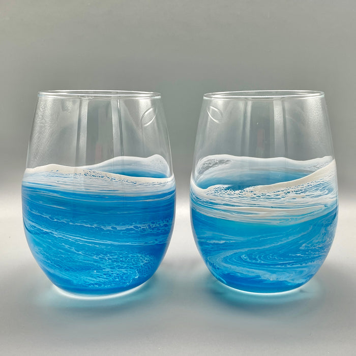 Ocean Wave Stemless Wine Glass - Tropica