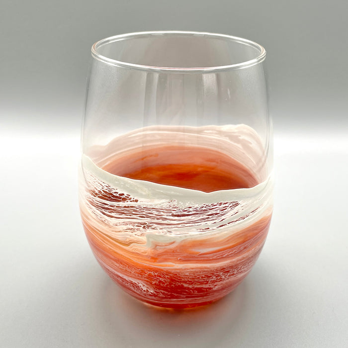 Ocean Wave Stemless Wine Glass - Sunset