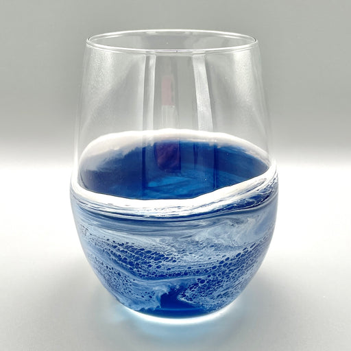 Ocean Wave Stemless Wine Glass - Ocean Blue