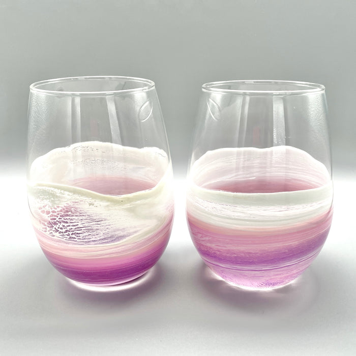 Ocean Wave Stemless Wine Glass - Dusk