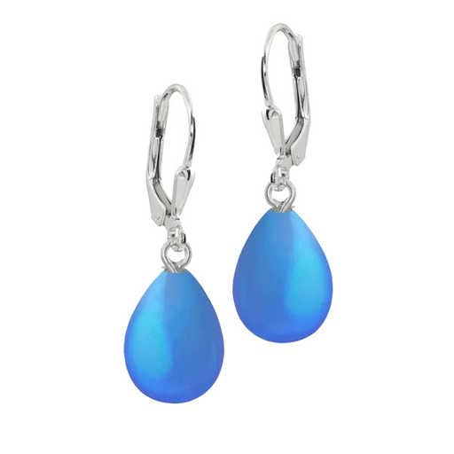 Earrings - Drop Dangle - Frosted Blue - EAR-020-FB