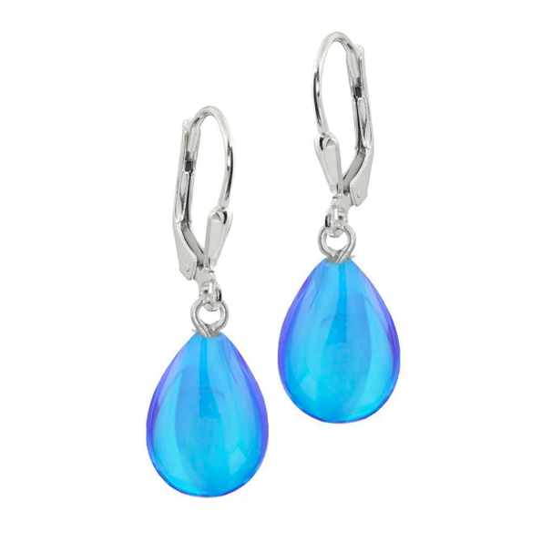 Earrings - Drop Dangle - Polished Blue - EAR-020-PB