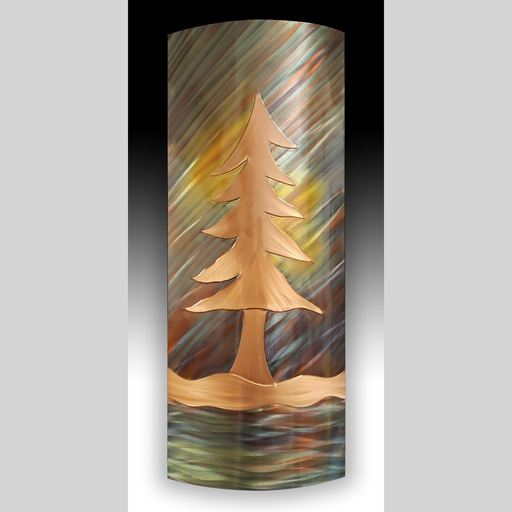 Copper Wall Art - Lonesome Tree - 12" x 26"