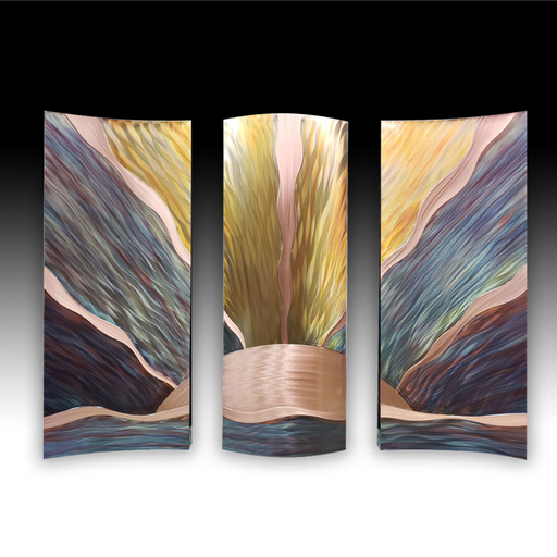Copper Wall Art - New Beginnings - Large Triptych - 35" x 50"