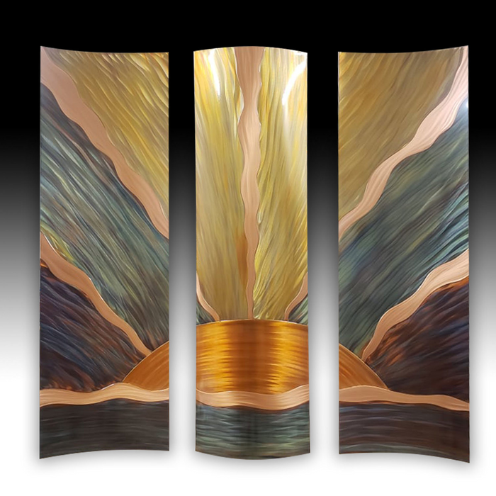 Copper Wall Art - New Beginnings II - Large Triptych - 47" x 50"