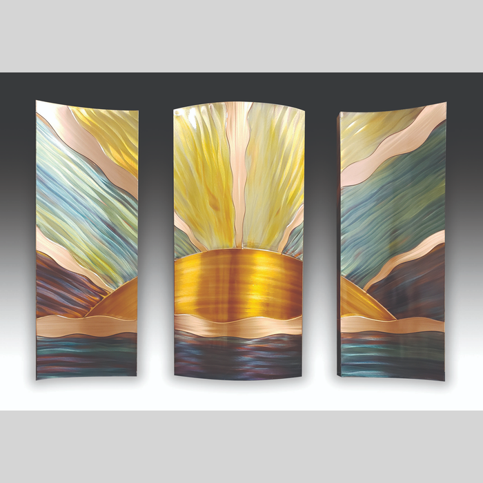 Copper Wall Art - New Beginnings II - Triptych - 26" x 36"