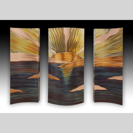 Copper Wall Art - New Horizons - Triptych - 26" x 36"