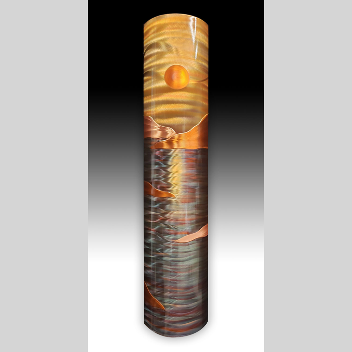 Copper Wall Art - Ocean Horizon II - 8" x 35"