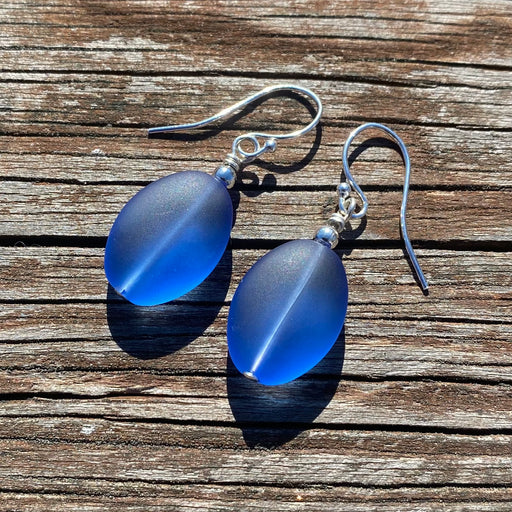 Earrings - Oval Drops - Light Sapphire - SLS