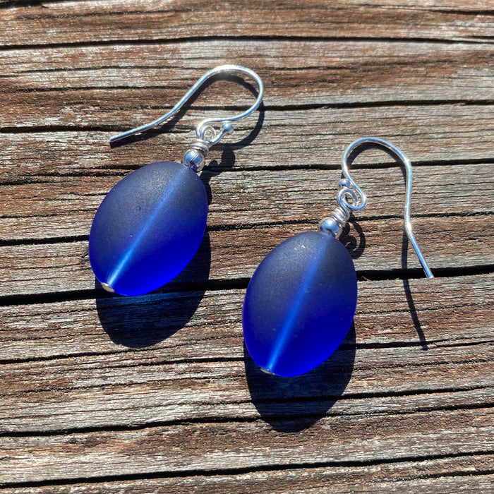 Earrings - Oval Drops - Royal Blue - SLS