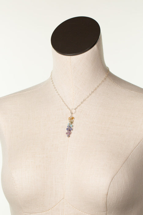 Necklace - Sanctuary 15.5-17.5" Citrine, Amethyst, Larimar Cluster Necklace