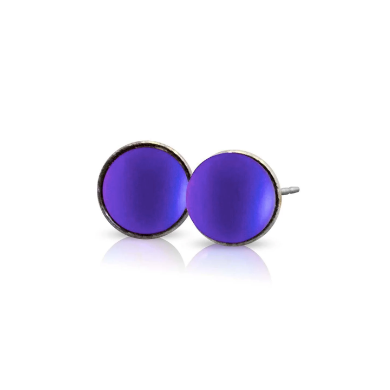 Earrings - Small Crystal Stud - Frosted Violet - EAR-035-FV