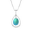 Necklace - Oval with Loop Pendant with Frosted Aqua Crystal - PEN-100-FA