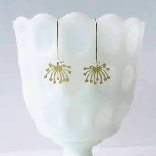 Earrings - Dandelion Fluff - Gold