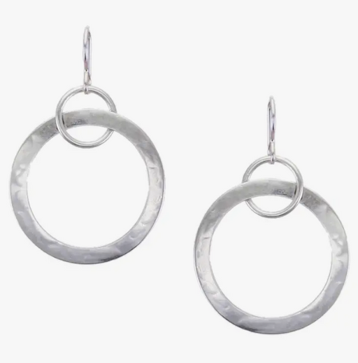 Earrings - Large Wide Ring with Interlocking Thin Ring - MB