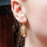 Earrings - Triangle with Interlocking Ring - MB