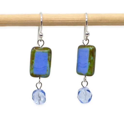 Earrings - Crystal Dangle - Hydrangea Blue