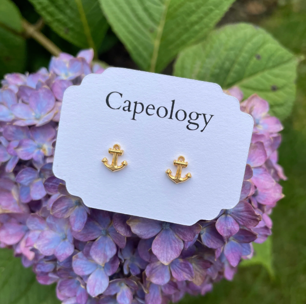 Earrings - Gold Anchor Stud - CPGY
