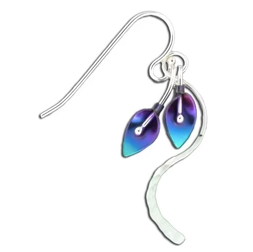 Earrings - Sterling Silver and Niobium - Lily Tail - F50-SS
