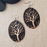 Earrings - Embossed Black Patina Ovals - Tree - Large - CAJ
