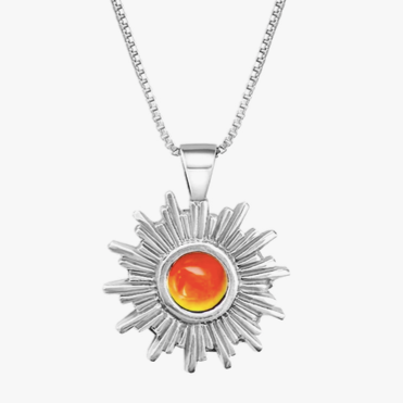 Necklace - Burst Pendant with Polished Fire Crystal - PEN-052-PF