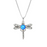 Necklace - Dragonfly Pendant with Polished Blue Crystal - PEN-110-PB
