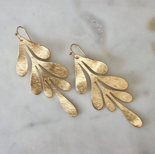 Earrings - Brass Leaf - MB