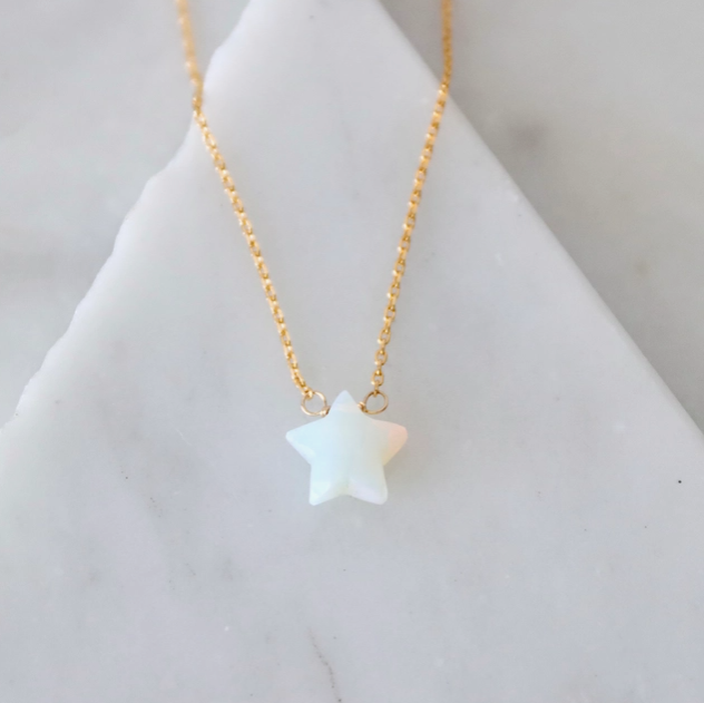 Necklace - Opalite Star - Gold Chain - MB