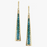 Earrings - Long Cutout with Turquoise Bead Stack - MB