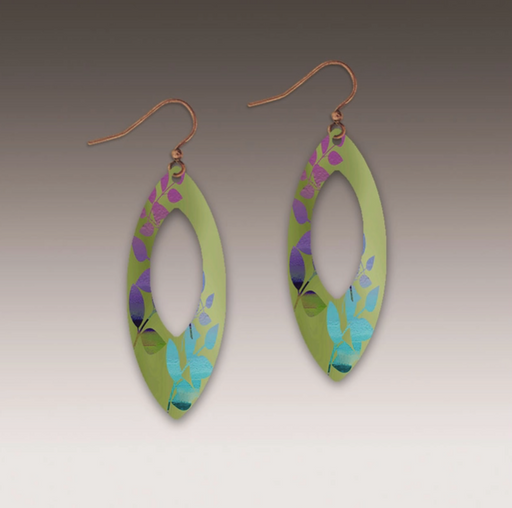 Earrings - Pointed Ellipse with Cut-Out - 33NOV