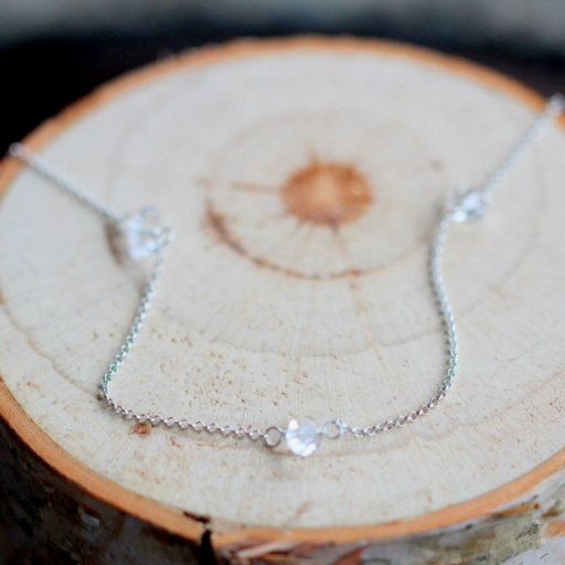 Necklace - Herkimer Diamond Choker - SS - SD