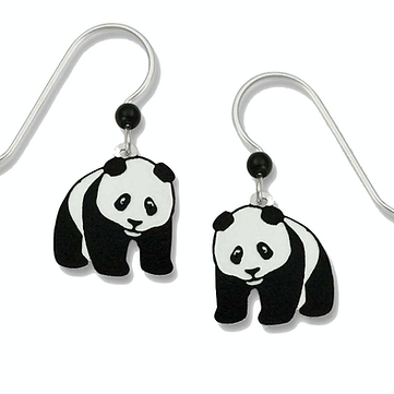 Earrings - Hand-Painted Panda Bear Dangle - 0869