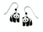 Earrings - Hand-Painted Panda Bear Dangle - 0869