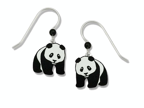 Earrings - Hand-Painted Panda Bear Dangle - 0869