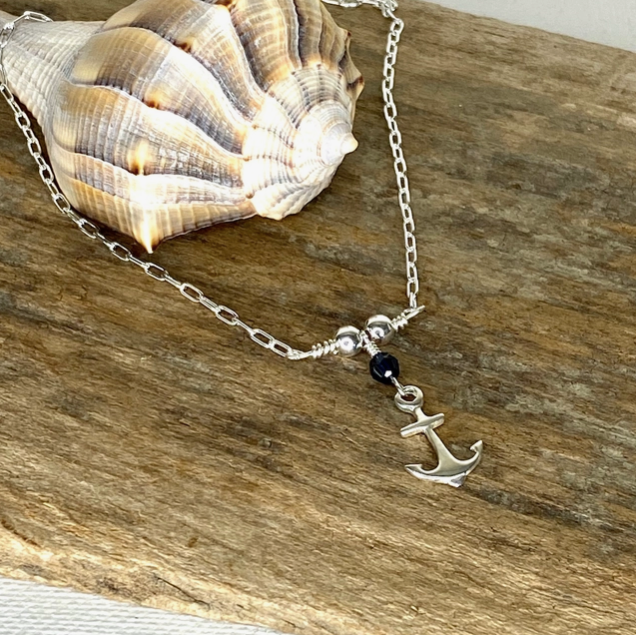 Anklet - Twisted Anchor - Sterling Silver