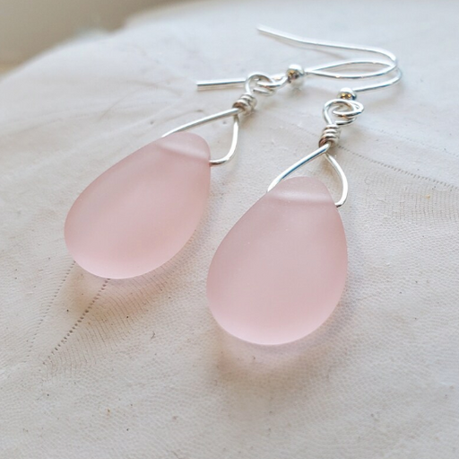 Earrings - Flat Pears - Pink