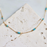 Necklace - Beaded Turquoise Chain - Gold - MB