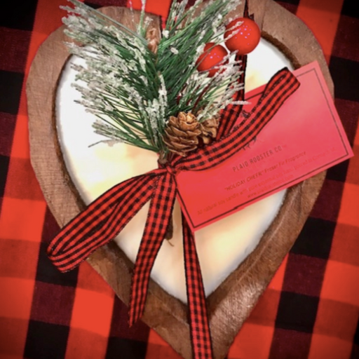 Candle - Heart Dough Bowl - Fraser Fir