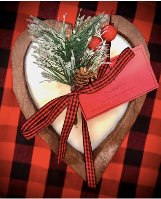 Candle - Heart Dough Bowl - Fraser Fir