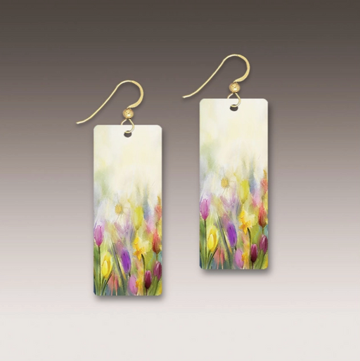 Earrings - Spring Tulips Rectangle - 19NCE