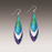 Earrings - Peacock Triple Teardrop with Metal Layer - 23NML