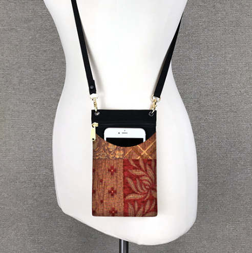 Purse - Cell Phone Case - Adjustable - Garnet