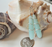Earrings - Long Teardrop Wraps - Opaque Seafoam - GD