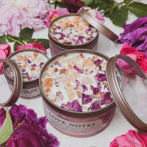 Candle - Love Notes - Rose Petals and Pink Himalayan Salt - 16oz