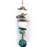 Green Ceramic Turtle Garland with 4" Teal Glass Float