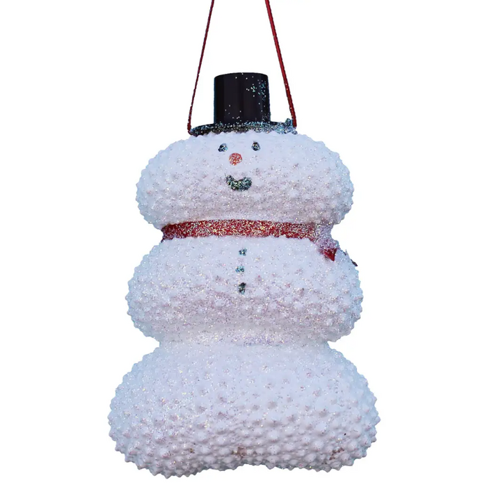 Ornament - White Sea Urchin Snowman