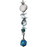 White Driftwood Garland with 4" Nautical Glass Float - Long - Light Blue