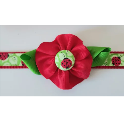 Dog Collar - Ladybugs - Flower - Small